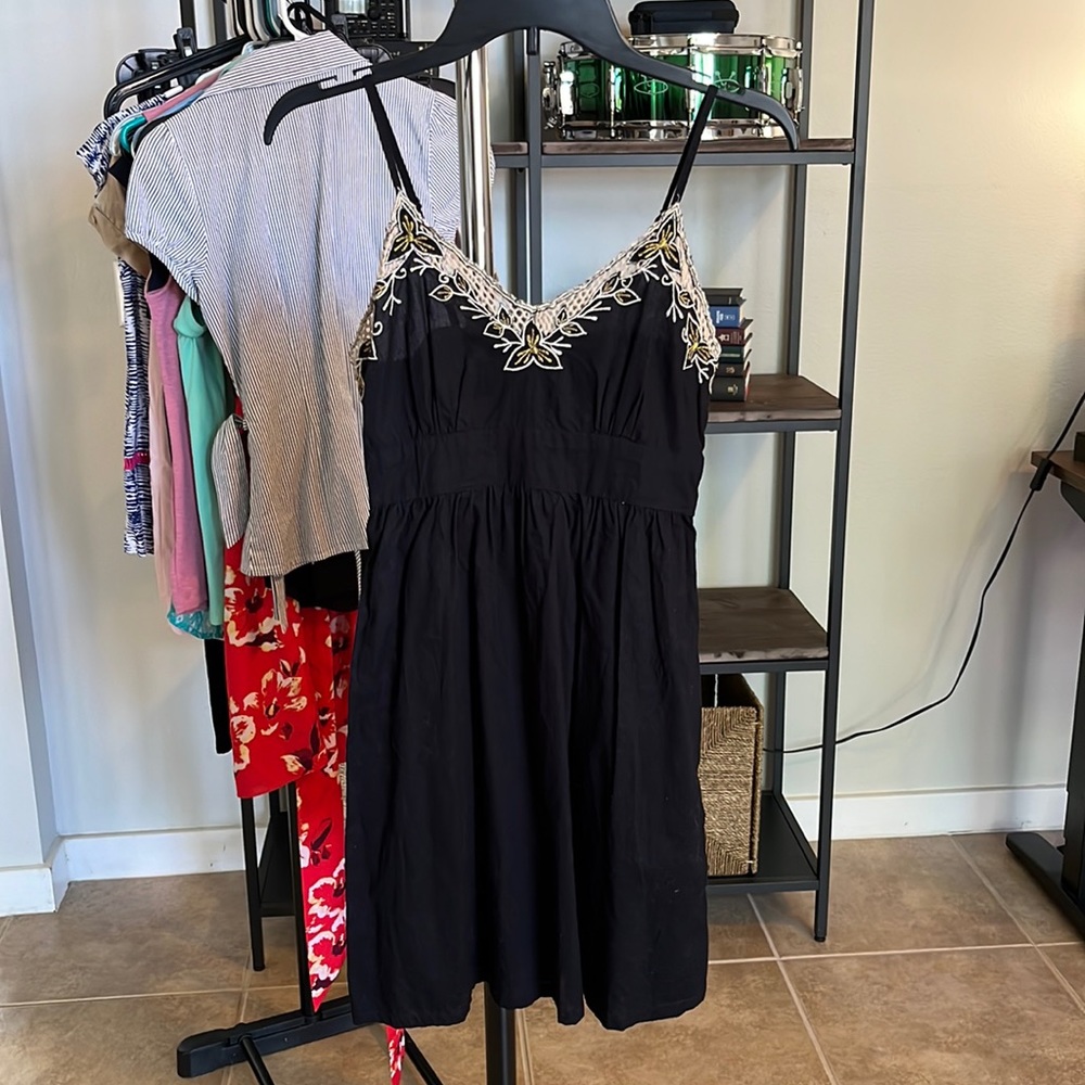 100% cotton black dress